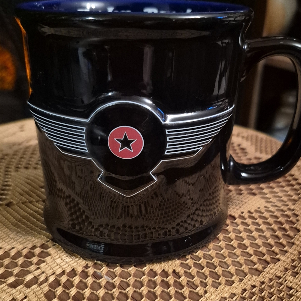 Harley Davidson Oversized Collectors Mug 3D Wings Cobalt Blue Inside Offical